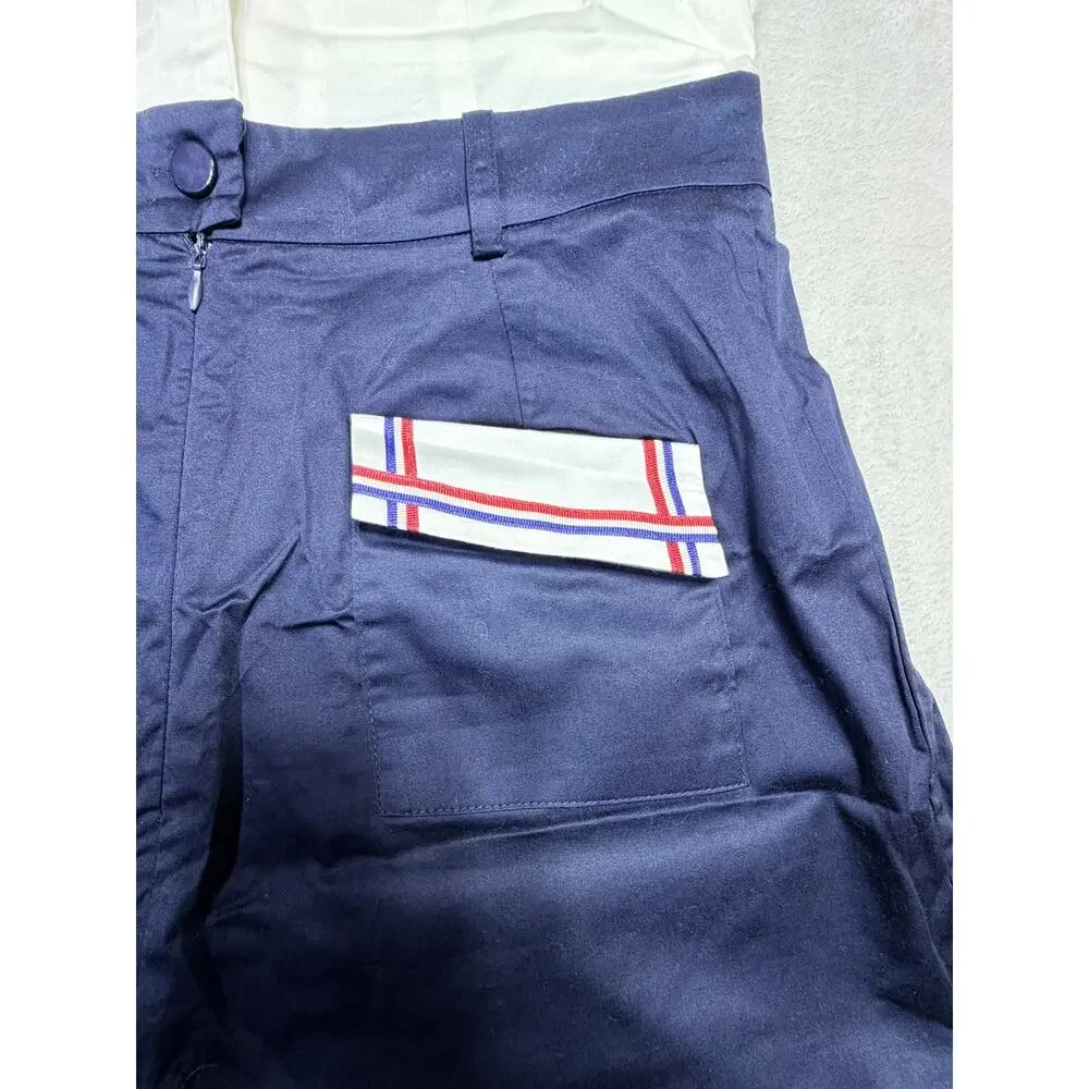 NWT Tatyana Bimmy Nautical Romper Navy White Sailor Collar Pinup Rockabilly L